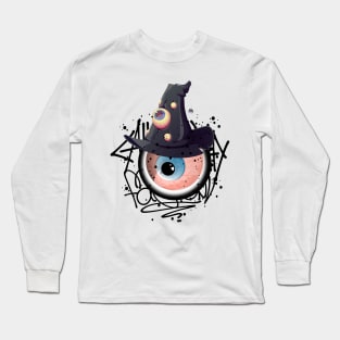 Monster Eye with Witch Hat Graffiti Long Sleeve T-Shirt